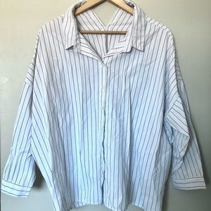Bershka white striped button down